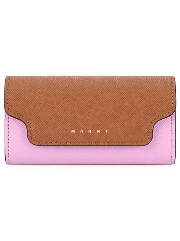 Saffiano Leather Key Holder Moca - MARNI - BALAAN 3