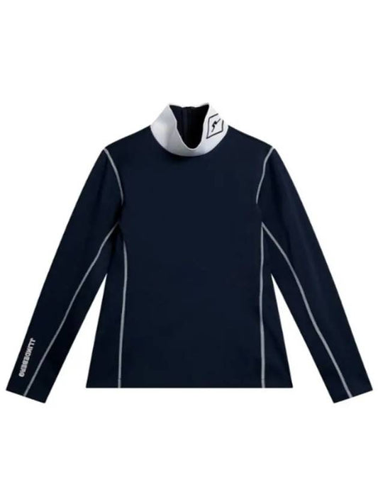 Powderhorn Mid Layer High Neck Long Sleeve T-Shirt Navy - J.LINDEBERG - BALAAN 2