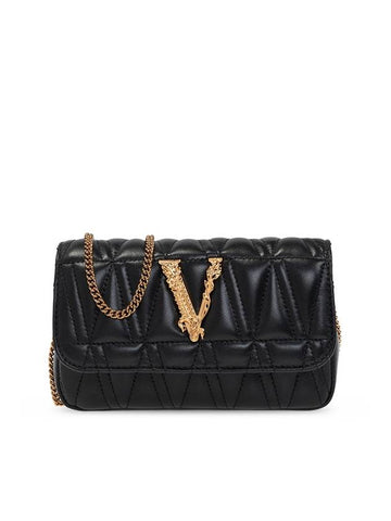 Virtus Quilted Cross Bag Black - VERSACE - 1