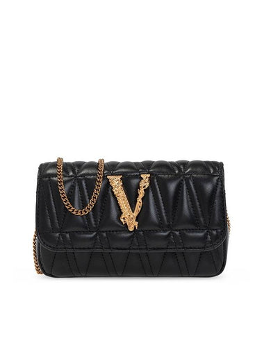 Virtus Quilted Cross Bag Black - VERSACE - BALAAN 1