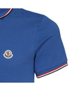 Stripe Trimming Logo Short Sleeve Polo Shirt Blue - MONCLER - BALAAN 6