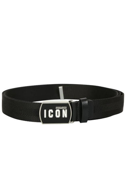 Icon Plaque Other Fabric Belt Black - DSQUARED2 - BALAAN 2