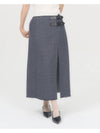 Buckle Fringe Long Skirt Blue - ZIZEMUSEUM - BALAAN 2