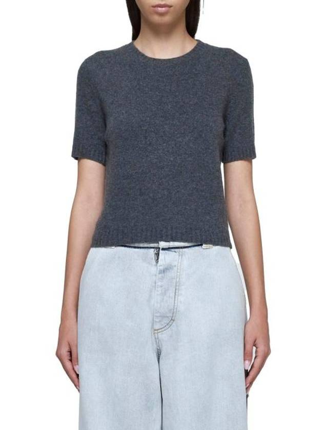 Washed Lambswool Crewneck Knit Top Grey - MAISON MARGIELA - BALAAN 6