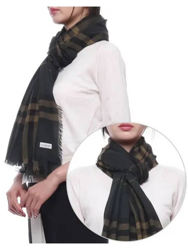 Check Lightweight Wool Scarf Shadow - BURBERRY - BALAAN 2