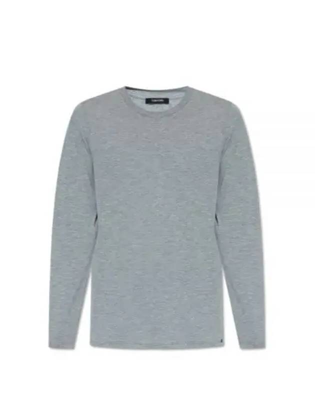 Crew Neck Cotton Modal Long Sleeve T-Shirt Grey - TOM FORD - BALAAN 2