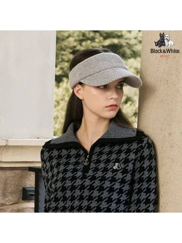 Women s Cashmere Knit Visor 8704LXAS GREY - BLACK&WHITE - BALAAN 1