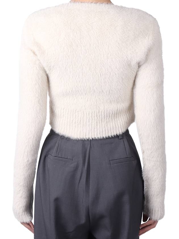 Women's La Maille Neve Fluffy Charm Cardigan Offwhite - JACQUEMUS - BALAAN.