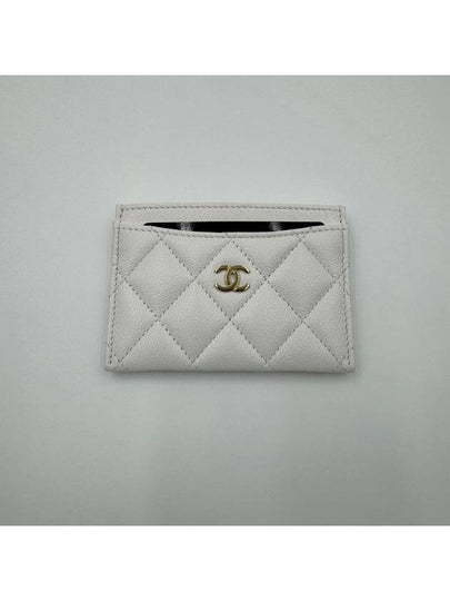 Gold CC Logo Leather Card Wallet White - CHANEL - BALAAN 2