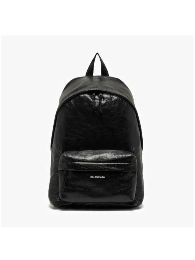 Explorer Logo Print Leather Backpack Black - BALENCIAGA - BALAAN 3