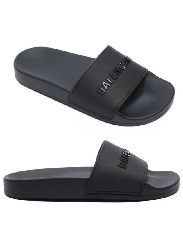 Women's Logo Slide Slippers Black - BALENCIAGA - BALAAN 2