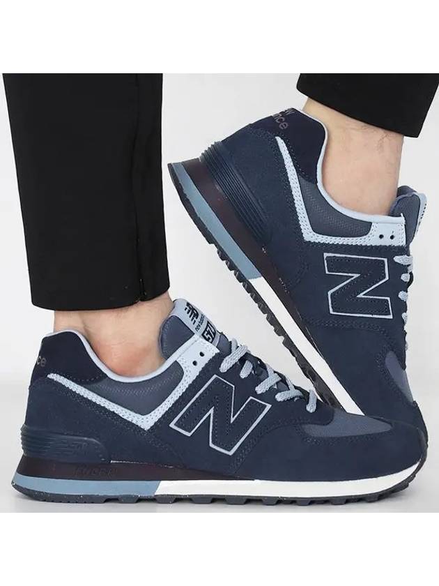 574 Lace Up Low Top Sneakers Blue - NEW BALANCE - BALAAN 2