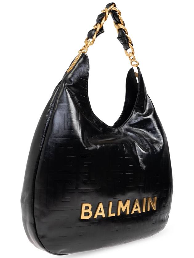 Balmain Bag 1945 Soft Moon Large In Hobo Style, Women's, Black - BALMAIN - BALAAN 4