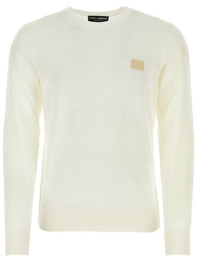 Logo Applique Round Neck Sweater GXX02TJALAN - DOLCE&GABBANA - BALAAN 2