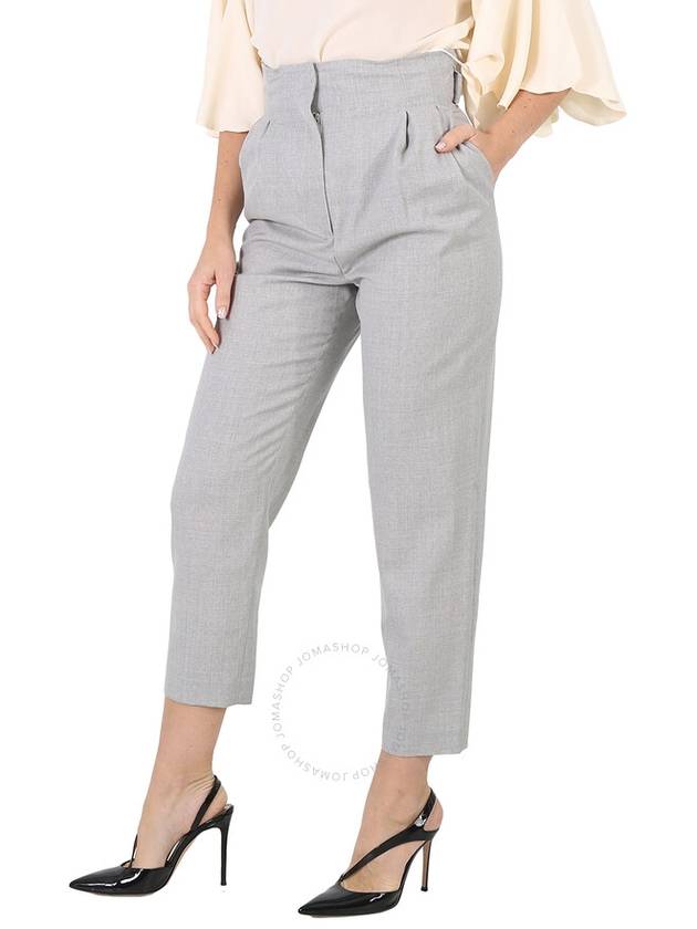 Burberry Ladies Heather Melange Cutout Detail Wool Tailored Trousers, Brand Size 10 (US Size 8) - BURBERRY - BALAAN 3