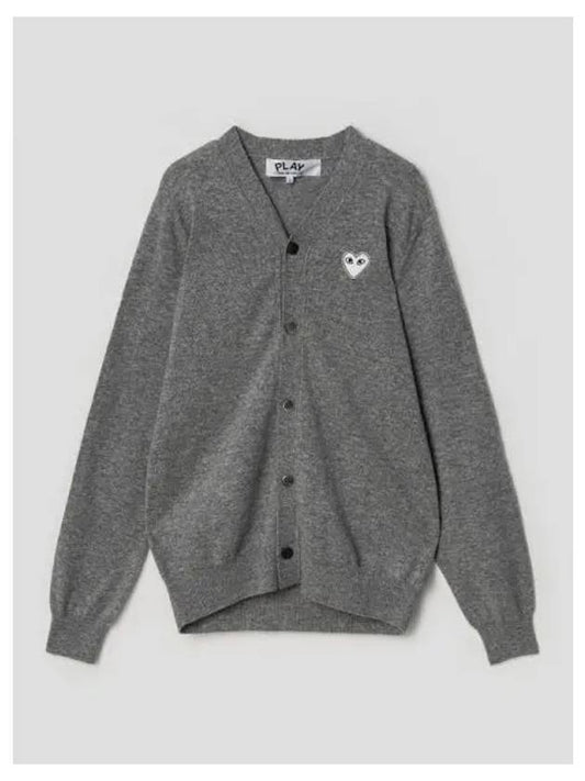 Unisex White Heart Wappen Spring Fall Cardigan Light Gray Contemporary Domestic Product GM0024071289551 - COMME DES GARCONS PLAY - BALAAN 1