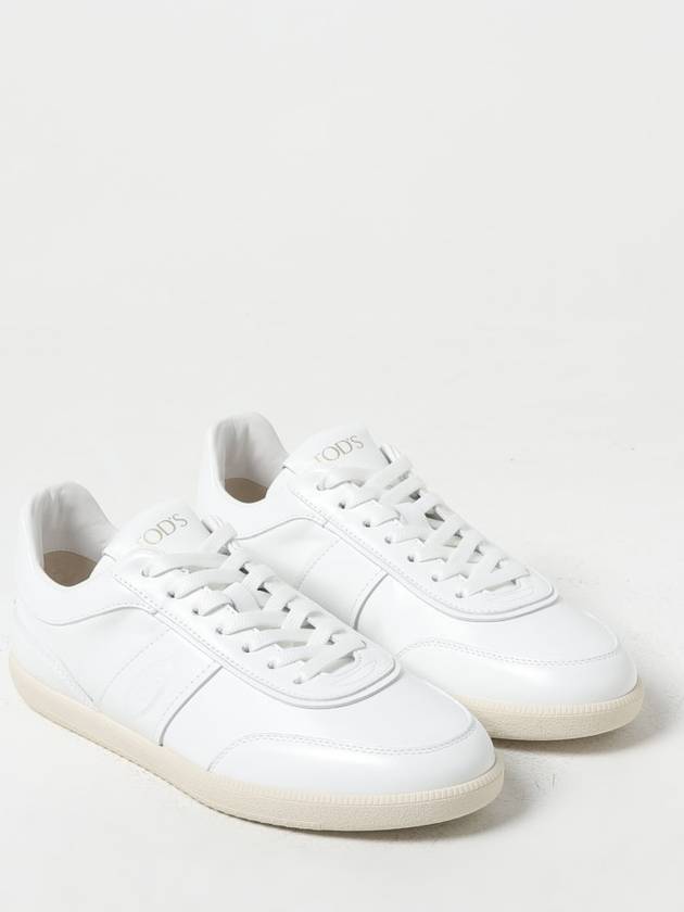 Men's Tabs Leather Low Top Sneakers White - TOD'S - BALAAN 3