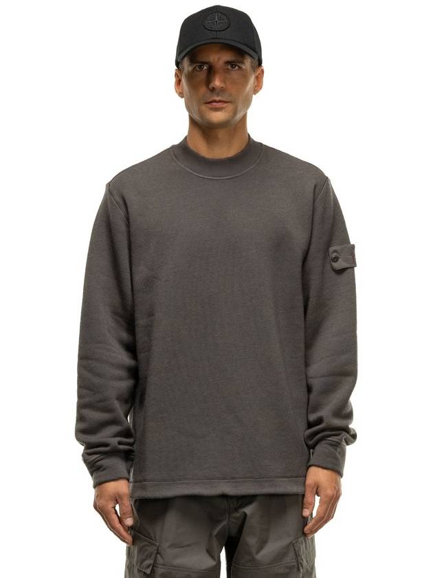 Ghost Piece Cotton Jersey Crew Neck Sweatshirt Dark Grey - STONE ISLAND - BALAAN 4