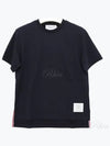 Logo Patch Lightweight Jersey Relaxed Fit Short Sleeve T-Shirt Navy - THOM BROWNE - BALAAN 2