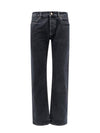 Classic Slim Cut Cotton Straight Jeans Black - SAINT LAURENT - BALAAN 1