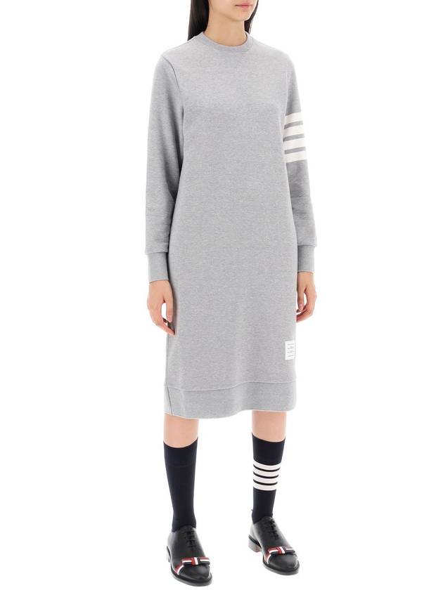 Classic Loopback 4-Bar Sweater Midi Dress Light Grey - THOM BROWNE - BALAAN 3