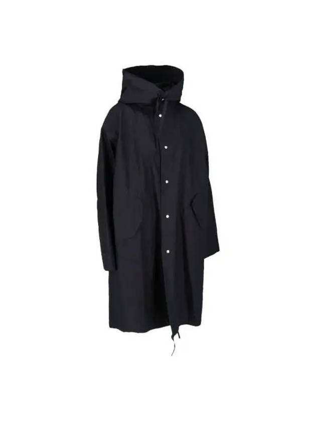 Back Logo Print Hooded Parka Black - JIL SANDER - BALAAN 4