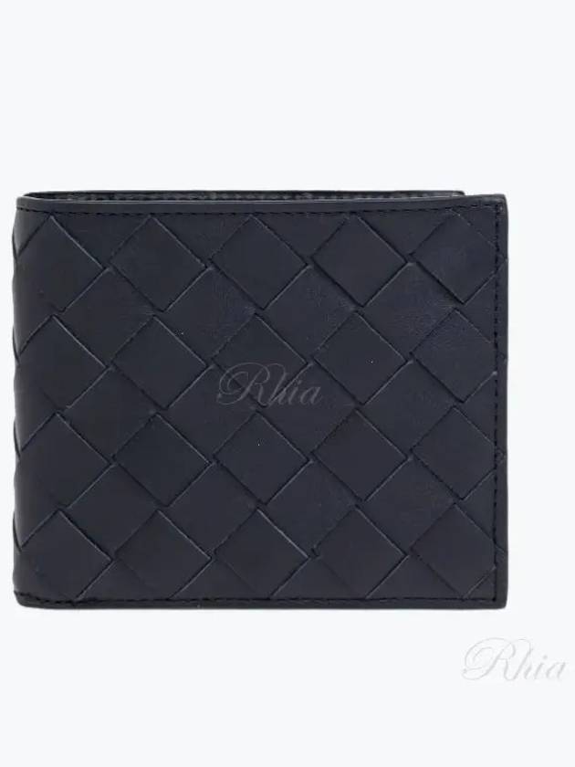 Intrecciato Leather Half Wallet Navy - BOTTEGA VENETA - BALAAN 2