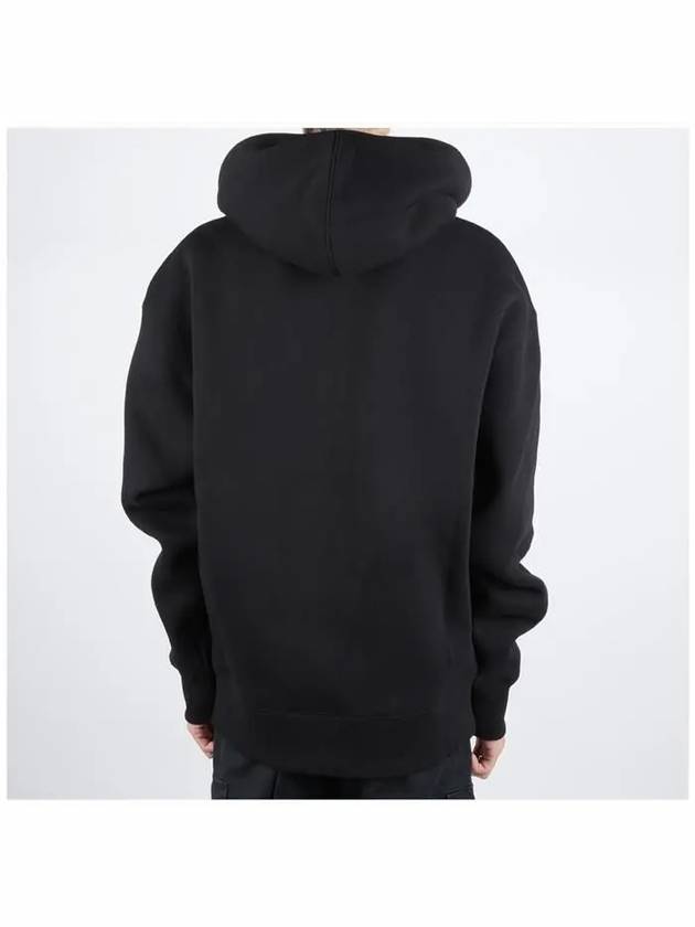 Heart Logo Cotton Blend Zip-Up Hoodie Black - AMI - BALAAN 5