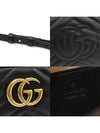 447632 Black Matelasse Chevron Gold Plated GG Marmont Small Chain Shoulder Bag - GUCCI - BALAAN 7