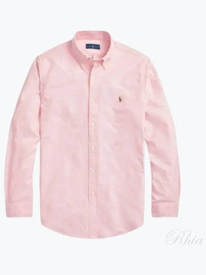 Embroidery Pony Oxford Long Sleeve Shirt Pink - POLO RALPH LAUREN - BALAAN 2