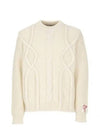 Logo Patch Twisted Knit Top Ivory - GOLDEN GOOSE - BALAAN 2