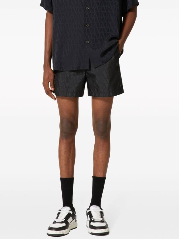 Icograph Pattern Nylon Swim Shorts Black - VALENTINO - BALAAN 4