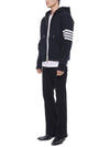 Men's Diagonal Armband Zip Up Hoodie Navy - THOM BROWNE - BALAAN 5