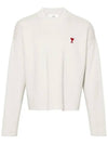 Red ADC Chain Stitch Heart Logo Knit Top Ivory - AMI - BALAAN 3