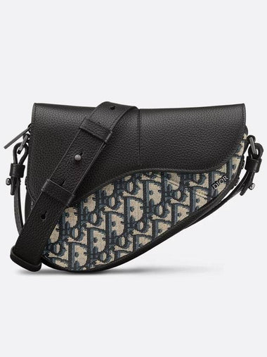 Dior Saddle Oblique Jacquard Mini Cross Bag Black - DIOR - BALAAN 1