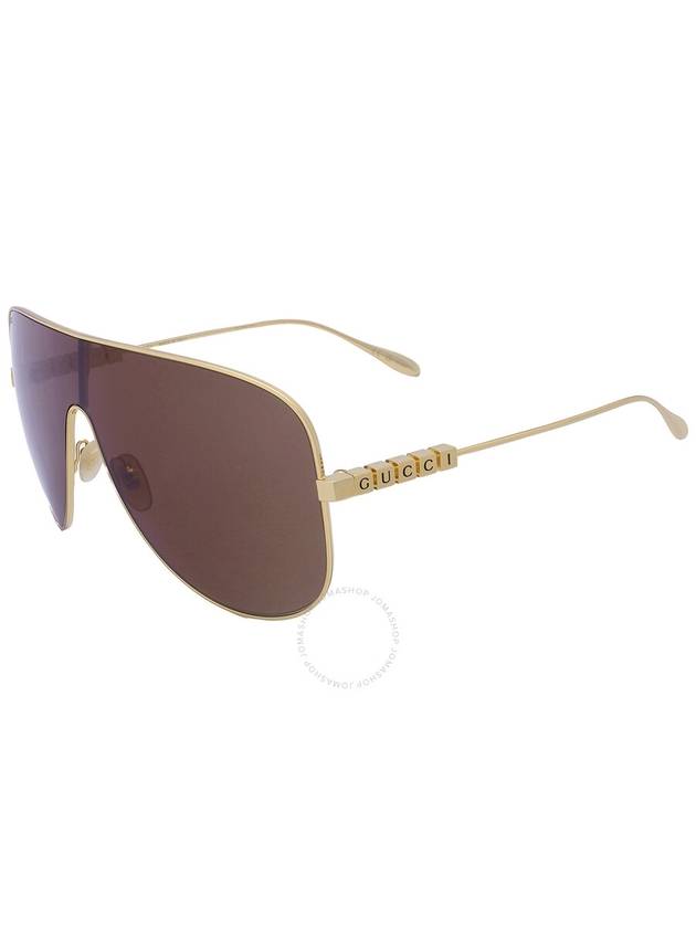 Shield Oversized Frame Sunglasses Gold - GUCCI - BALAAN 4