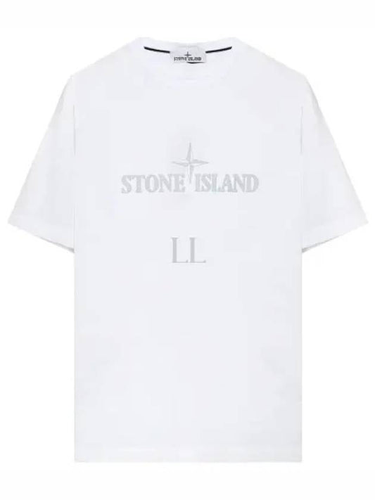 Embroidered Logo Short Sleeve T-Shirt White - STONE ISLAND - BALAAN 2