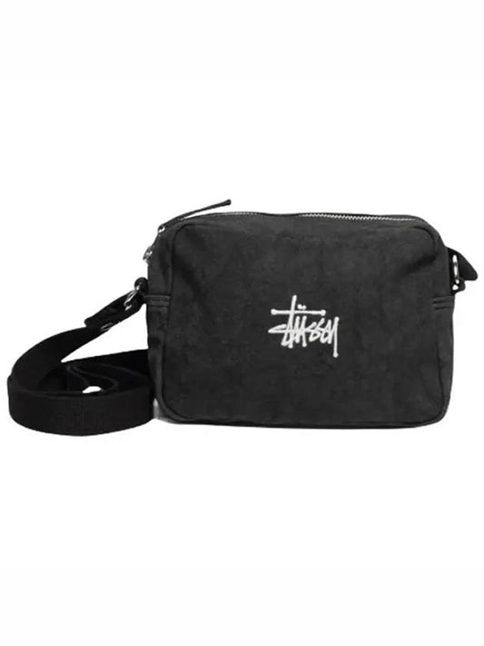 Canvas Side Pouch Bag Black - STUSSY - BALAAN 1