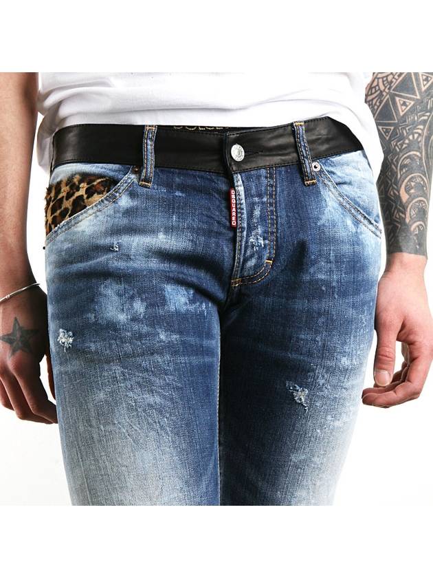 Leopard Pocket Jeans Wash Blue - DSQUARED2 - BALAAN 2