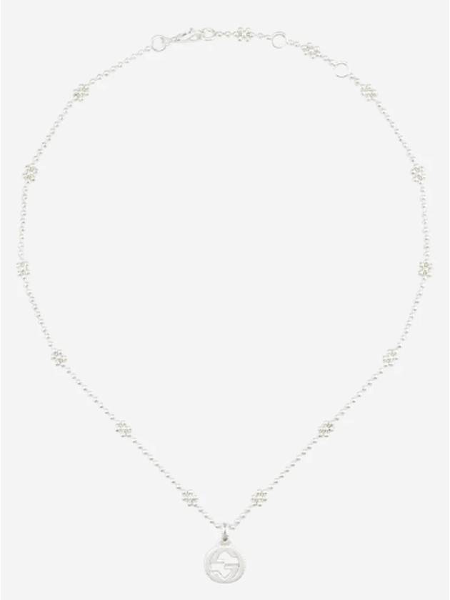 Interlocking G Flower Motif Necklace YBB479221001 Silver - GUCCI - BALAAN 2