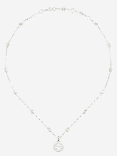 Interlocking G Flower Motif Necklace YBB479221001 Silver - GUCCI - BALAAN 2