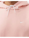 Swoosh Crew Neck Brushed Hoodie Pink - NIKE - BALAAN 3