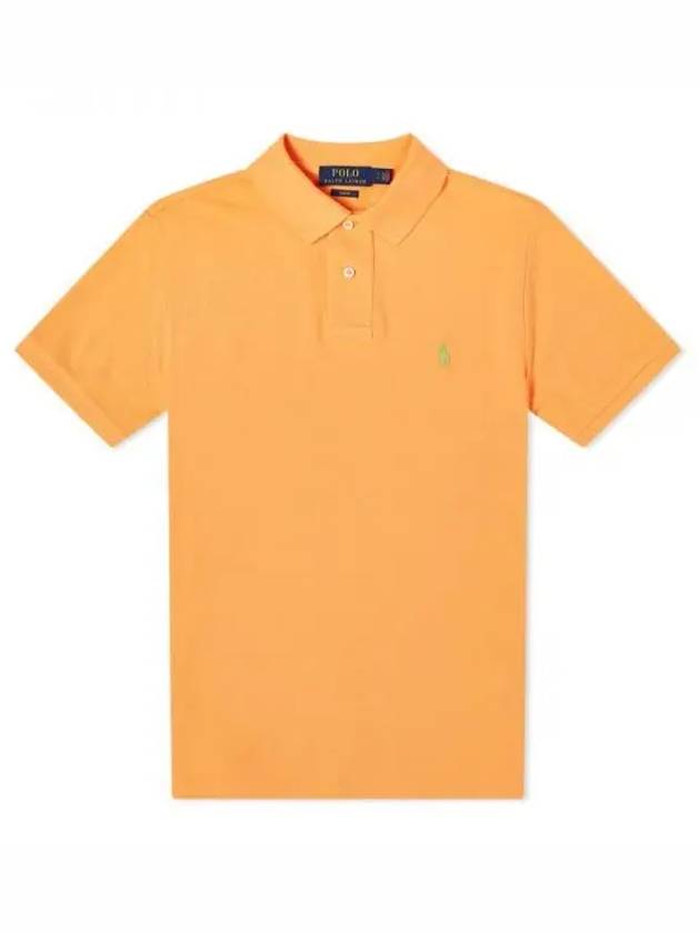 Embroidered Pony Logo Green Polo Shirt Orange - POLO RALPH LAUREN - BALAAN 2