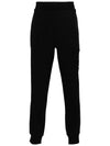 Diagonal Raised Fleece Cargo Track Pants Black - CP COMPANY - BALAAN 3