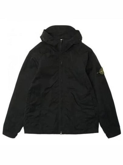 Hyper Dense Nylon Raso Logo Patch Hoodie Jacket Black - STONE ISLAND - BALAAN 2