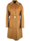 Women's Belted Wool Single Coat Camel - MAX MARA - BALAAN 3