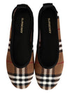 Women's Check Ballerina Flats Dark Burch Brown - BURBERRY - BALAAN.