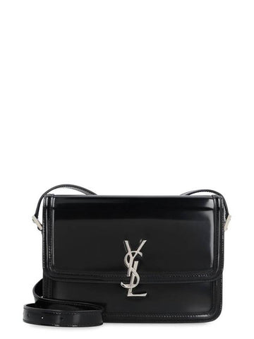 Solferino Medium In Brushed Leather Shoulder Bag Black - SAINT LAURENT - BALAAN 1