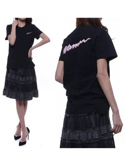 Woman's Logo Short Sleeve T-Shirt Black - OFF WHITE - BALAAN 2