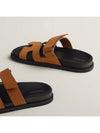 Chypre Suede Goatskin Sandals Natural - HERMES - BALAAN.